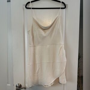 Express Cream Satin Dress with Shorts